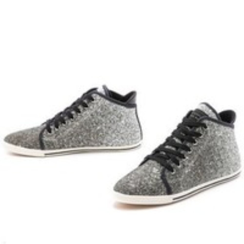 Marc by Marc Jacobs Glitter High Tops - Silver - Size: 9